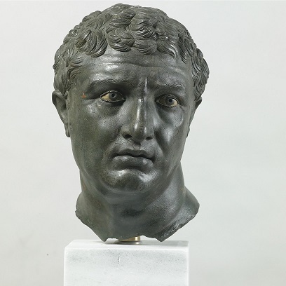 Greek art: Head of a man, c. 100 b.C., from Delos. Athens, National Archaeological Museum Bronze. 1ft 1 in (cm 33).- *** Permission for usage must be provided in writing from Scala. ***